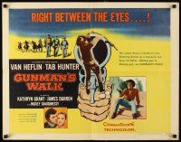 2z499 GUNMAN'S WALK style B 1/2sh '58 Van Heflin, Tab Hunter & Kathryn Grant in a savage saga!