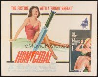 2z519 HOMICIDAL 1/2sh '61 William Castle's psychotic female killer, picture with a fright break!