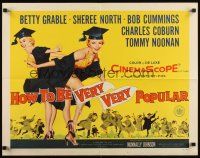 2z529 HOW TO BE VERY, VERY POPULAR 1/2sh '55 sexy students Betty Grable & Sheree North!
