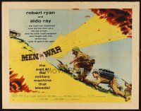 2z596 MEN IN WAR style B 1/2sh '57 art of Robert Ryan & Aldo Ray fighting in Korea!
