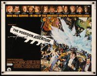 2z660 POSEIDON ADVENTURE 1/2sh '72 cool artwork of Gene Hackman escaping by Mort Kunstler!