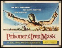 2z661 PRISONER OF THE IRON MASK 1/2sh '62 cool art of the most terrifying torture ever devised!