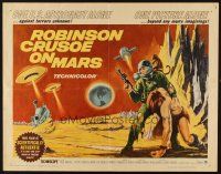 2z687 ROBINSON CRUSOE ON MARS 1/2sh '64 sci-fi art of Paul Mantee & his man Friday Victor Lundin!