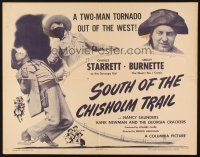 2z720 SOUTH OF THE CHISHOLM TRAIL 1/2sh '47 Charles Starrett & Smiley Burnette, 2-man tornado!