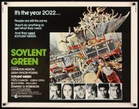 2z721 SOYLENT GREEN 1/2sh '73 art of Charlton Heston trying to escape riot control by John Solie!