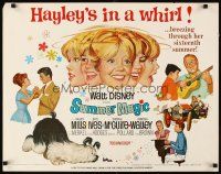 2z730 SUMMER MAGIC 1/2sh '63 artwork of the many faces of Hayley Mills, Burl Ives, shaggy dog!