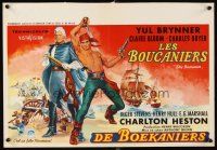 3b368 BUCCANEER Belgian '60 Yul Brynner, Charlton Heston, directed by Anthony Quinn!