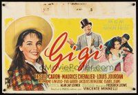 3b388 GIGI Belgian '58 art of pretty Leslie Caron, Best Director & Best Picture winner!