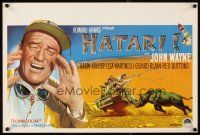 3b391 HATARI Belgian '62 Howard Hawks, different art of John Wayne in Africa!