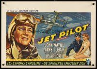 3b401 JET PILOT Belgian '57 John Wayne flies with the Screaming Eagles, Janet Leigh, Howard Hughes
