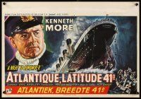 3b426 NIGHT TO REMEMBER Belgian '58 English Titanic biography, art of tragedy, Kenneth More!