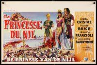 3b435 PHARAOHS' WOMAN Belgian '60 La donna dei faraoni, art of sexy Linda Cristal in title role!