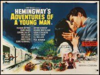 3b488 ADVENTURES OF A YOUNG MAN British quad '62 Hemingway, romantic art of Paul Newman!