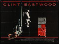 3b507 DEAD POOL British quad '88 Clint Eastwood as tough cop Dirty Harry, cool smoking gun image!