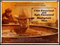 3b523 HONKYTONK MAN British quad '83 different art of Clint Eastwood & his son Kyle by Beauvais!