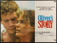 3b536 OLIVER'S STORY British quad '78 romantic close-up of Ryan O'Neal & Candice Bergen!