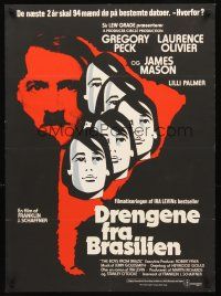 3b594 BOYS FROM BRAZIL Danish '79 Gregory Peck as Nazi, Laurence Olivier, art of Adolph Hitler!