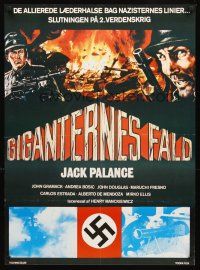3b599 BULLET FOR ROMMEL Danish '69 Nazis, cool close up art of Jack Palance with gun!