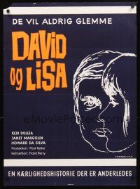 3b615 DAVID & LISA Danish '63 Kier Dullea, Frank Perry mental hospital drama!