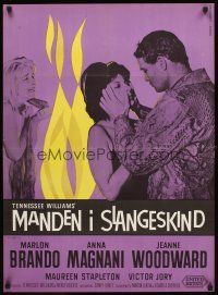 3b643 FUGITIVE KIND Danish '60 Marlon Brando, Anna Magnani, Joanne Woodward, directed by Lumet!