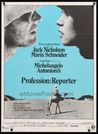 3b693 PASSENGER Danish '75 Michelangelo Antonioni, c/u of Jack Nicholson & Maria Schneider!