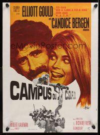 3b244 GETTING STRAIGHT French 23x32 '70 wacky image of Candice Bergen & Elliott Gould!
