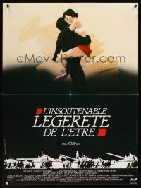 3b259 UNBEARABLE LIGHTNESS OF BEING French 23x32 '88 Daniel Day-Lewis, sexy Lena Olin!