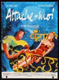 3b278 TIE ME UP! TIE ME DOWN! French 15x21 '90 Pedro Almodovar's Atame!, Banderas, wacky artwork!