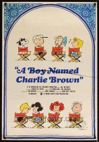 3b144 BOY NAMED CHARLIE BROWN heavy stock ItalEng 1sh '70 art of cast by Charles M. Schulz!