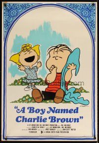 3b145 BOY NAMED CHARLIE BROWN heavy stock ItalEng 1sh '70 art of Linus & Sally by Schulz!