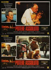 3b153 ABSOLUTE POWER set of 6 Italian photobustas '97 Gene Hackman, star & director Clint Eastwood!