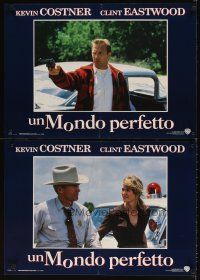 3b168 PERFECT WORLD set of 4 Italian photobustas '93 Clint Eastwood, Kevin Costner & Laura Dern!