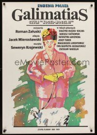 3b193 GALIMATIAS, CZYLI KOGEL-MOGEL II Polish 27x38 '89 wacky artwork by Grzegorz Marszalek!