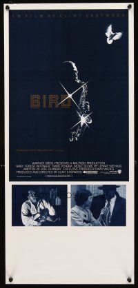 3b222 BIRD Swedish stolpe '88 directed by Clint Eastwood, biography of jazz legend Charlie Parker!
