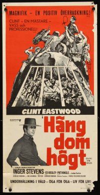 3b230 HANG 'EM HIGH Swedish stolpe '69 Clint Eastwood, they hung the wrong man, cool art!