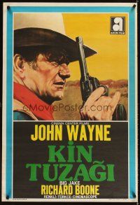 3b126 BIG JAKE Turkish '71 great different image of John Wayne with revolver!