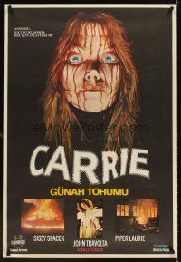 3b127 CARRIE Turkish '81 Stephen King, best different art of Sissy Spacek covered in blood!