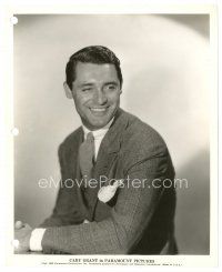 3c152 CARY GRANT 8x10 key book still '33 great young smiling head & shoulders portrait in suit!