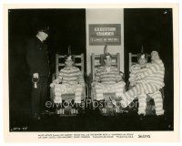 3c194 CRASHING LAS VEGAS 8x10 still '56 wacky Huntz Hall with three convicts on electric chairs!