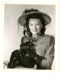 3c334 GINNY SIMMS 8x10 still '40s smiling portrait in great outfit with hat by Ray Lee Jackson!