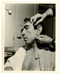 3c424 HUNCHBACK OF NOTRE DAME candid 8x10 still '57 profile view of Anthony Quinn in makeup chair!