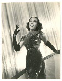 3c439 INTERNATIONAL SETTLEMENT 7.25x9.5 still '38 c/u of sexy Dolores del Rio in shimmering gown!
