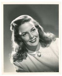 3c465 JANIS CARTER 8.25x10 still '40s head & shoulders smiling portrait by Ned Scott!