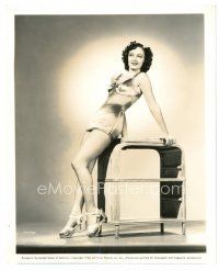 3c488 JOY HODGES 8x10 still '40 full-length in sexy dress leaning on bamboo table from Margie!
