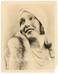 3c573 LUPE VELEZ 8x10.25 still '30s head & shoulders smiling portrait in fur by Chidnoff!