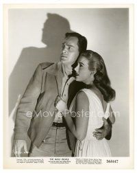 3c644 MOLE PEOPLE 8x10 still '56 close up of terrified John Agar & pretty Cynthia Patrick!