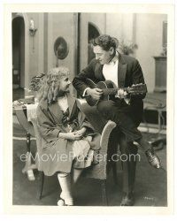 3c728 POVERTY OF RICHES candid 8x10 still '21 John Bowers plays guitar for Lucille Ricksen on set!