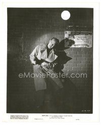 3c744 RAW DEAL 8x10 still '48 Dennis O'Keefe pointing gun & clutching his wound from one-sheet!