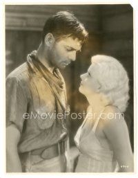 3c750 RED DUST 7.5x9.75 still '32 wonderful image of Clark Gable staring down at Jean Harlow!