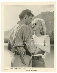 3c768 RIVER OF NO RETURN 8x10 still '54 romantic close up of sexy Marilyn Monroe & Robert Mitchum!